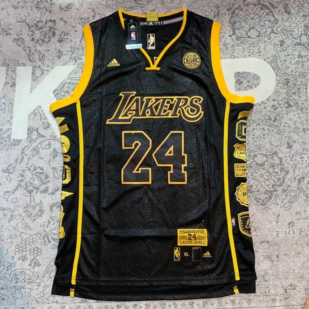 Adidas Kobe Bryant Lakers Jersey Mens XL Black Mamba Commemorative NWT 24